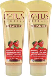 LOTUS HERBALS Berry Scrub Strawberry & Aloe Vera Exfoliating Face Wash