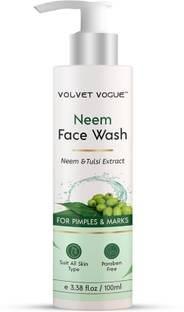 VOLVET VOGUE Neem Tulsi  for Pimples, Acne Marks & Deep Cleansing | Antibacterial  for Men & Women | Fights Breakouts & Refreshes Skin | All Skin Types – 100ml Face Wash