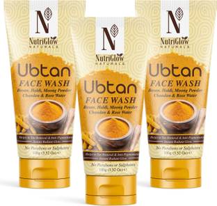 NutriGlow NATURAL'S Ubtan for All Skin Types with Haldi, Chandan & Rose Water Face Wash