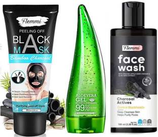herbal planet Charcoal Fcae Mask,Alovera Gel,Charcoal  Face Wash