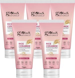 Globus Naturals Rice Ceramide Radiance , Enriched with Green Tea & Vitamin E, Pack of 5 Face Wash