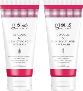 Globus Naturals Pimple Clear Glycolic & Salicylic Acid , Set of 2  Face Wash