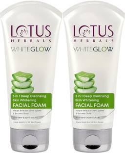 LOTUS HERBALS WHITEGLOW 3 in 1 Deep cleansing Skin Brightening Facial Foam Face Wash