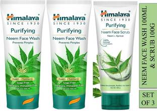 HIMALAYA Purifying neem face wash 100ml and face scrub 100g (set of 3) Face Wash