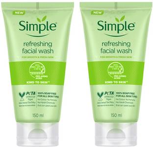 Simple Sensitive Skin Experts Pack of 2 ( No.1 UK Facial Skincare Brand ) Refreshing Facial Wash Face Wash