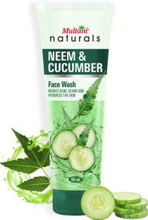 Multani naturals Neem & Cucumber  | Reduce Acne, Scars & Hydrates Skin - Face Wash
