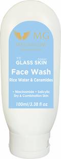 MG MEGAGLOW with slogan Shine with Smile Rice Water Deep Cleansing  100ml I With Niacinamide, Ceramide & Vitamin E for Glass Skin, Cleanser for Uneven Skin Tone Face Wash