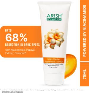 ARISH BIO-NATURAL Papaya Chandan Depigmentation |Fades Blemishes, Evens Skin Tone Face Wash