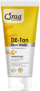 Qraa DE-Tan  For Instant Tan Removal|With Tea Tree Oil|For Uneven Skin Tone Face Wash