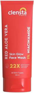 Clensta Red Aloe Vera Skin Glow with Vitamin C for Deep Cleansing & Skin Brightening Face Face Wash