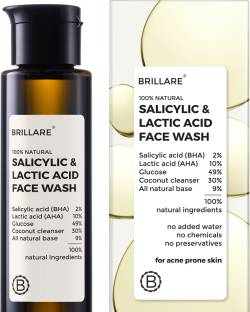 Brillare Salicylic & Lactic Acid , Acne Prone Skin, 100% natural facewash Face Wash