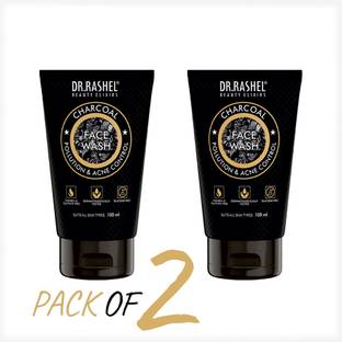 DR.RASHEL CHARCOAL FACE WASH FOR MEN THAT CONTROLS POLLUTION & ACNE PARABEN FREE PACK OF 2 Face Wash