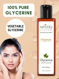 Mystiq Living Glycerine - Plant Based (Pure and Unscented) | For Face, Skin and Body Care | Face Wash