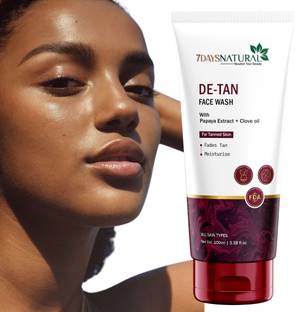 7days natural DeTan Face wash for tan removal and instant glow, Infused with Clove oil and kojic acid Face Wash