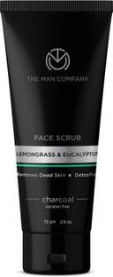 THE MAN COMPANY Charcoal Tan Removal Face Scrub for Glowing Skin | Anti Acne, Blackhead Remover for Oily Skin Face Wash
