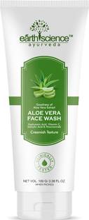 Earth Science Ayurveda Aloe Vera  w/ Hyaluronic Acid, Vitamin C & B3 For Skin Whitening Face Wash