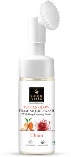 GOOD VIBES Ubtan Insta Glow Foaming  with Deep Cleansing Brush Face Wash