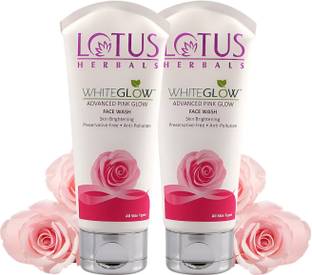 LOTUS HERBALS Whiteglow Advanced Pink Glow Brightening  | Skin Brightening | Sulphate Free | Anti-Pollution | For All Skin Types | 100g Face Wash