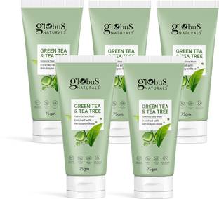 Globus Naturals Green Tea & Tea Tree Radiance , Enriched with Himalayan Rose, Pack of 5 Face Wash