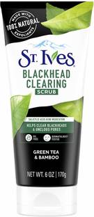 ST.IVES Blackhead Clearing Face Scrub - Green Tea & Bamboo for Clear Skin Face Wash