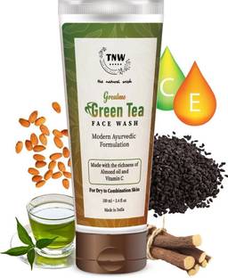 TNW - The Natural Wash Grealmo Green Tea  With Almond Oil | Hydrates Dry Skin Face Wash