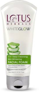 LOTUS HERBALS WHITEGLOW 3 in 1 Deep cleansing Skin Brightening Facial Foam Face Wash