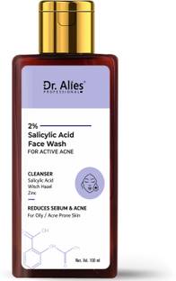 Dr. Alies Professional 2% Salicylic Acid facewash For Oily Skin | Anti Acne Face Cleanser With Lha & Zinc For Acne Or Pimples  Face Wash