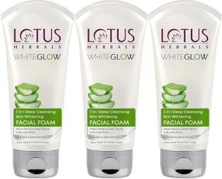 LOTUS HERBALS WHITEGLOW 3 in 1 Deep cleansing Skin Brightening Facial Foam Face Wash