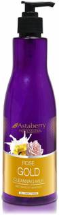 ASTABERRY Professional Rose Gold Cleansing Milk 500ml For All Skin Type, Makeup Remover, Deep Cleanse Face Wash