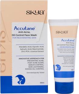 SKYAA Accutane Anti Acne, Oil Control Facewash With Mandelic Acid, Glycolic Acid, Salicylic Acid, Niacinamide, Zinc PCA, D-panthenol & Licorice Extract For Acne Preventing, Acne Scars, Sebum Control, Skin Lightening and Excess Oil Control Face Wash