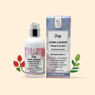 Blush Bunny Organics BBO Zing Collagen Face wash with Jajoba,Rosehip,Vit E Oil for Dry to Normal Skin Face Wash