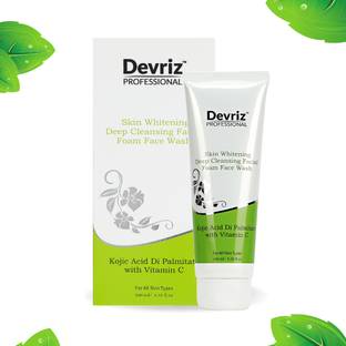 DEVRIZ PROFESSIONAL Skin Whitening Deep Cleansing Facial Foam  With Kojic Acid & Vitamin C All Skin Type Face Wash
