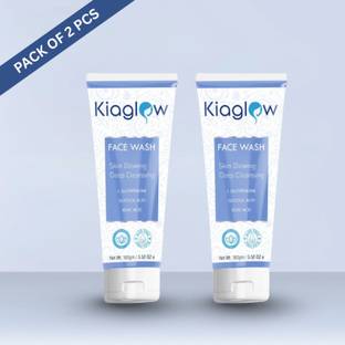 Kiaglow Rich Skin lightening Glutathione facewash with Kojic acid, Glycolic Acid, Alpha arbutin, Vitamin C, Hyaluronic Acid|Facewash for Men & Women |For all skin type| Face Wash