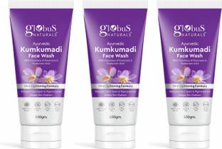 Globus Naturals Ayurvedic Kumkumadi Skin Lightening, Suitable for All Skin Types (Pack of 3) Face Wash
