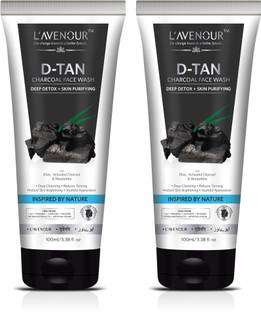 L'avenour D-Tan Charcoal Facewash for Deep Detox, Reduce Tanning, Skin Purifying, Instant Brightening, SLS & Paraben Free De-Tan Face Wash