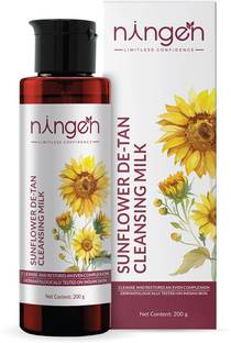 Ningen Sunflower De-Tan Cleansing Milk – Fade Dark Spots, Brighten Skin, Cleanse Gently Face Wash