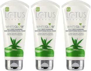 LOTUS HERBALS WhiteGlow 3 In 1 Deep Cleansing Skin Brightening Facial Foam Face Wash