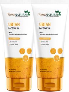 7days natural Ubtan Face wash with Natural Herbs with Turmeric and Kumkumadi Oil, Exfoliate & Glow Face Wash