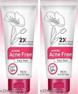 AUSTRO 2x natural skin care acne free facewash for all skin pack 2 Face Wash