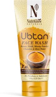 NutriGlow NATURAL'S Ubtan  for All Skin Types with Haldi, Chandan & Rose Water, 100g Face Wash