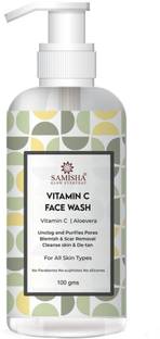 Samisha Organic Vitamin C Skin Brightening  For Skin Pigmentation & Acne Free Radiant Skin - 100 Ml Face Wash