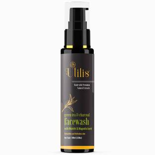 UTILIS Green Tea & Charcoal  Detoxifies and Refreshes Skin | All Skin Types | For Men & Women | No Nasties | Vegan Face Wash