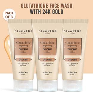 GLAMVEDA Glutathione 24 k Gold For Reduce Dark Spots & Pigmentation ( Pack Of 3) Face Wash