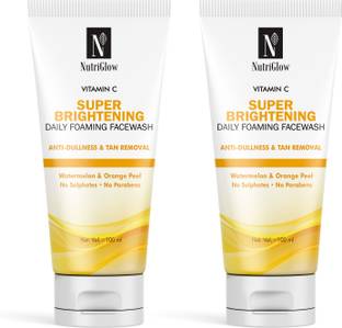NutriGlow Vitamin C Daily Foaming  with Orange Peel, Oil Control, Sulphate Free, For glowing Skin Pack of 2 Face Wash