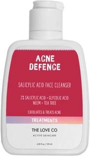 The Love Co. Acne Defence Face Cleanser with 2% Salicylic Acid, Gycolic Acid, Neem Face Wash