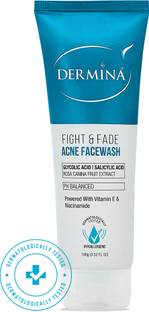 DERMINA Fight & Fade Acne Facewash, powered with vitamin E & Charcoal Beads Face Wash