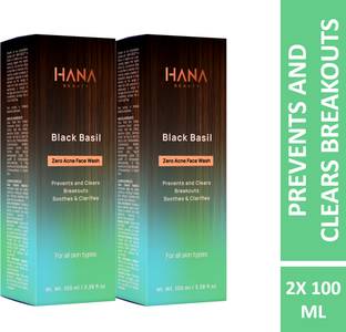Hana Beauty Zero Acne  | Black Basil | Prevents Acne | Deep Cleanse | Oil Control (Pack of 2) Face Wash