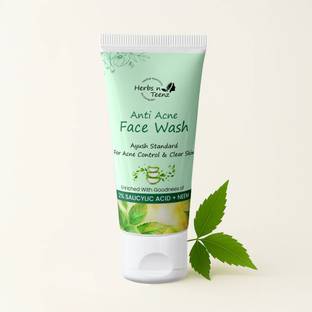 Herbs n Teenz  Anti-Acne Cleanser with Salicylic Acid & Neem Extract, for Tween & Teens, Skincare for All Skin Types, Sulfate & Paraben Free | 75ml Face Wash