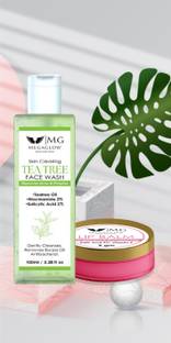 MEGAGLOW Tea Tree Natural  100ml & Moisture Rich Lip Balm 5gm (combo pack) Face Wash