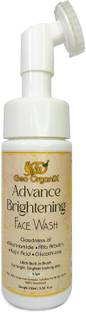 GEO ORGANIX Advance Brightening Facewash with Niacinamide, Alpha Arbutin, Kojic Acid & Glutathione – with Built-in-Brush Face Wash
